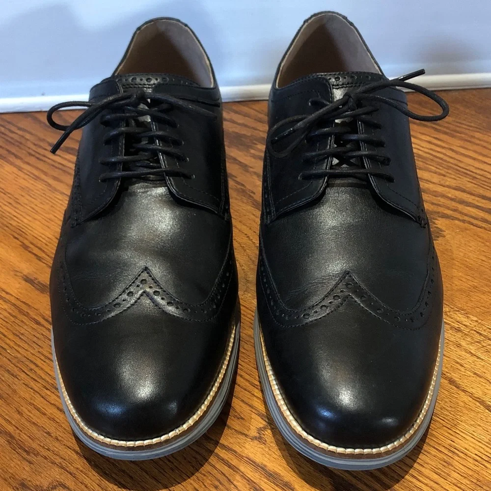 Cole Haan Men's ØriginalGrand Wingtip Oxford Leather Shoe Size 15W in Nice Shape